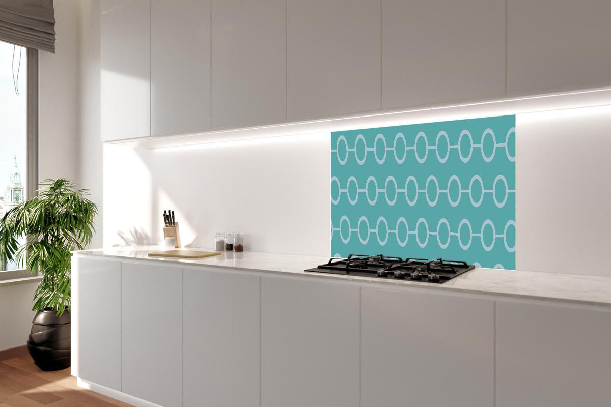 Spritzschutz - Modernes Türkis und Weiß Kettendesign