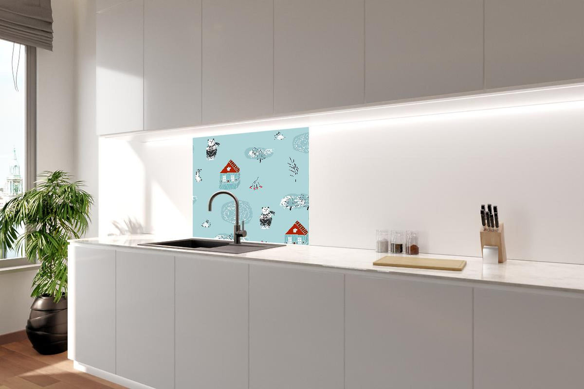 Spritzschutz - Süßes Waldmotiv Muster für Kinderzimmer