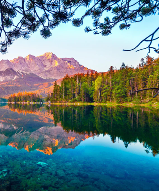 Duschrückwand - Idyllischer Sommermorgen am Eibsee