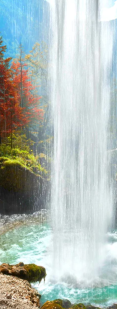 Duschrückwand - türkiser Wasserfall in Slowenien