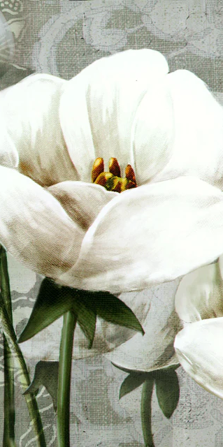 Duschrückwand - Abstraktes Blumen Tapetendesign