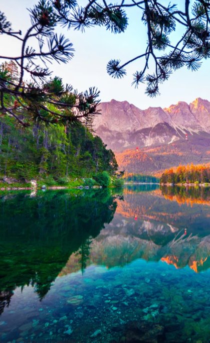 Duschrückwand - Idyllischer Sommermorgen am Eibsee