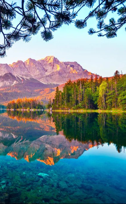 Duschrückwand - Idyllischer Sommermorgen am Eibsee