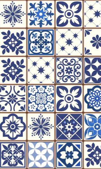 Duschrückwand - Diverse Blau-Weiße Kachelmuster Designs