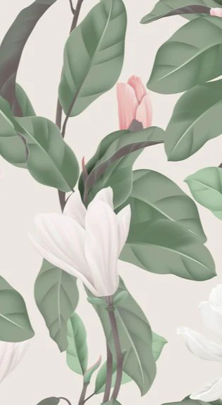 Duschrückwand - Vintage Anise Magnolia Blumenmuster Pastell