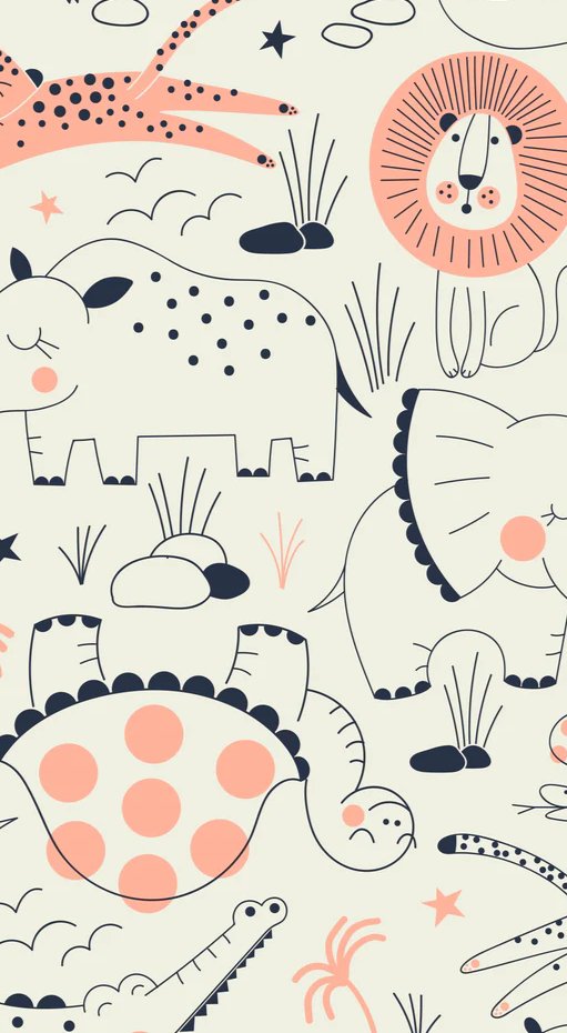 Duschrückwand - Fröhliches Tierillustrationsmuster für Kinderzimmer