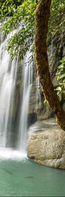 Duschrückwand - Himmlischer Erawan-Wasserfall - Thailand