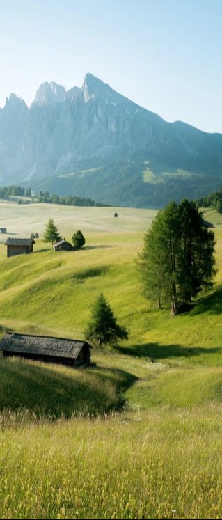 Duschrückwand - Dolomiten Berglandschaft auf der Seiser Alm