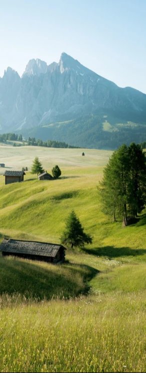 Duschrückwand - Dolomiten Berglandschaft auf der Seiser Alm