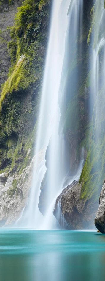 Duschrückwand - Tamul-Wasserfall am Fluss Tampaon