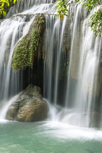 Duschrückwand - Himmlischer Erawan-Wasserfall - Thailand