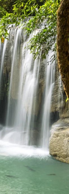 Duschrückwand - Himmlischer Erawan-Wasserfall - Thailand
