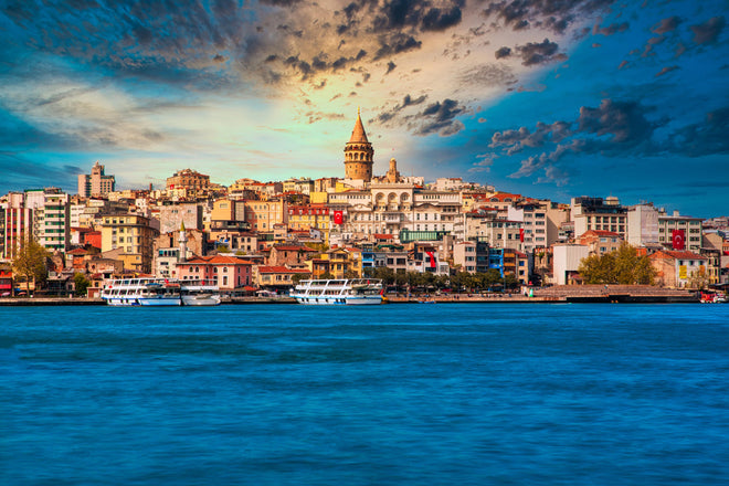 Duschrückwand - Ausblick auf Galata vom Wasser