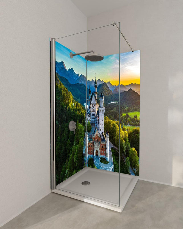 Duschrückwand - glanzvolles Märchenschloss Neuschwanstein