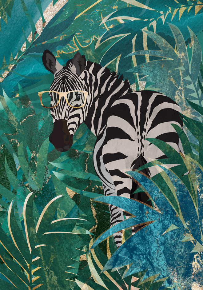 Duschrückwand - Abstrakte Zebra Malerei