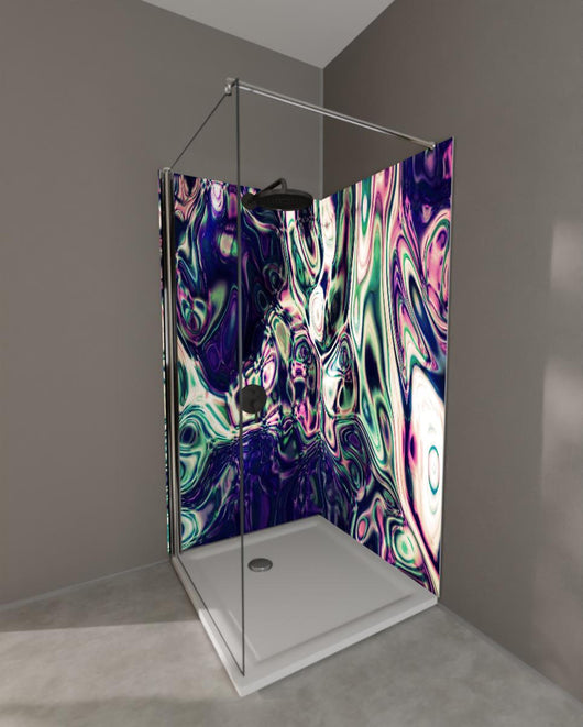 Duschrückwand - Abstrakte bunte Acrylfarbe