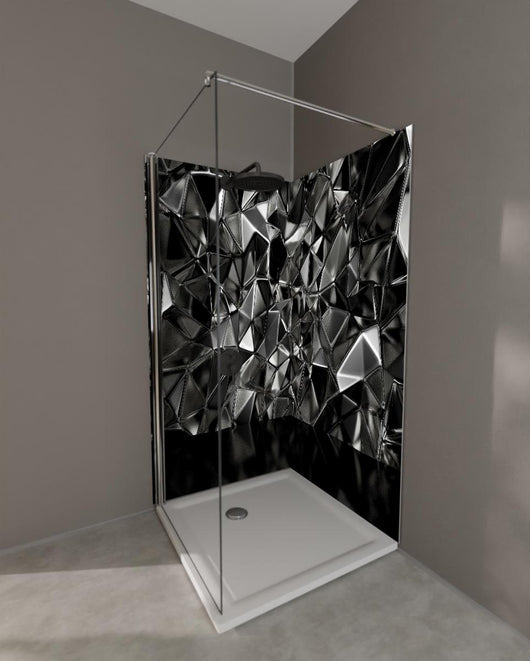 Duschrückwand - Abstrakter Kristall Hintergrund