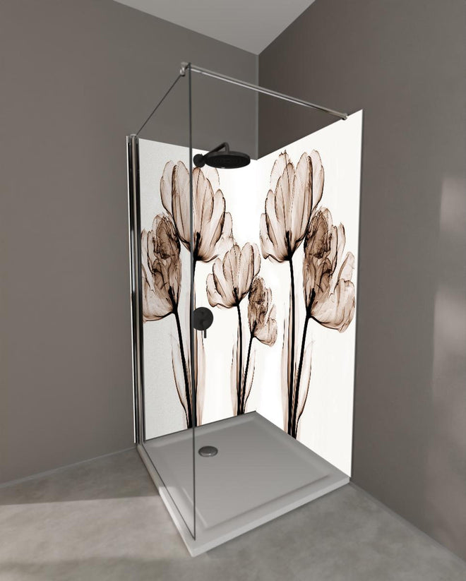 Duschrückwand - Abstraktes Blumendesign