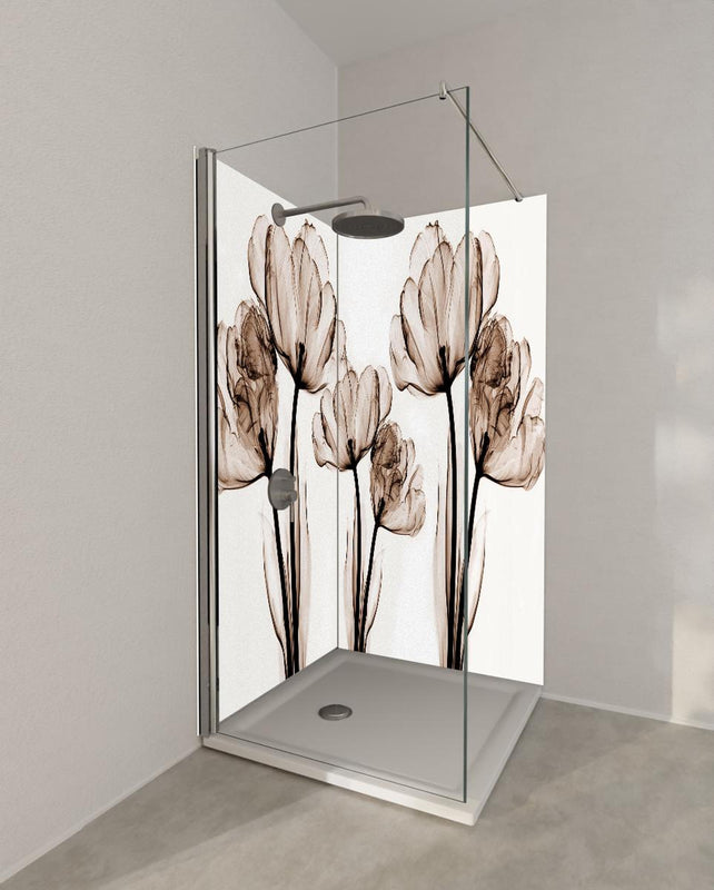 Duschrückwand - Abstraktes Blumendesign