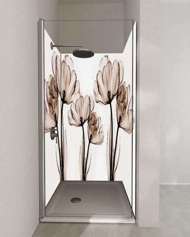 Duschrückwand - Abstraktes Blumendesign