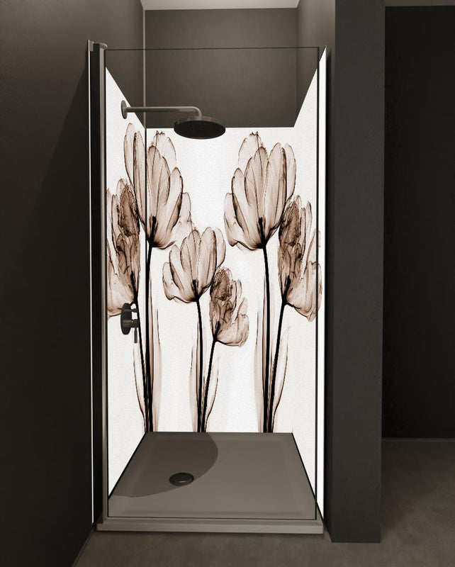 Duschrückwand - Abstraktes Blumendesign