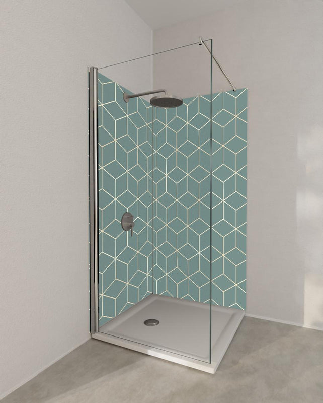 Duschrückwand - Abstraktes Geometrisch Grau Design Muster