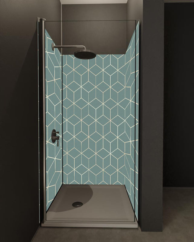 Duschrückwand - Abstraktes Geometrisch Grau Design Muster