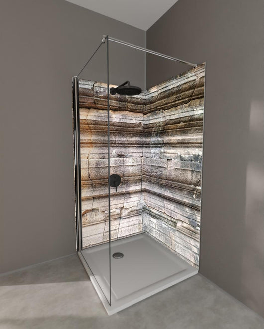 Duschrückwand - Alter Steinziegel - Grunge