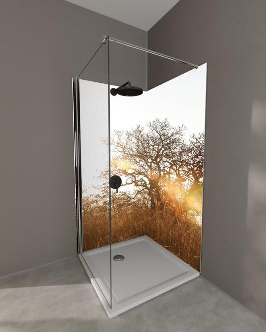 Duschrückwand - Baum im Feld