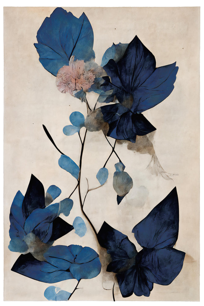Duschrückwand - Blaue Blüten - Floral