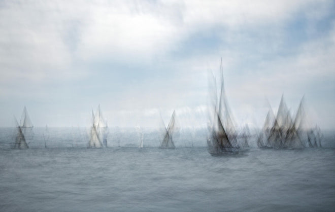 Duschrückwand - Boote im Meer - Unscharf