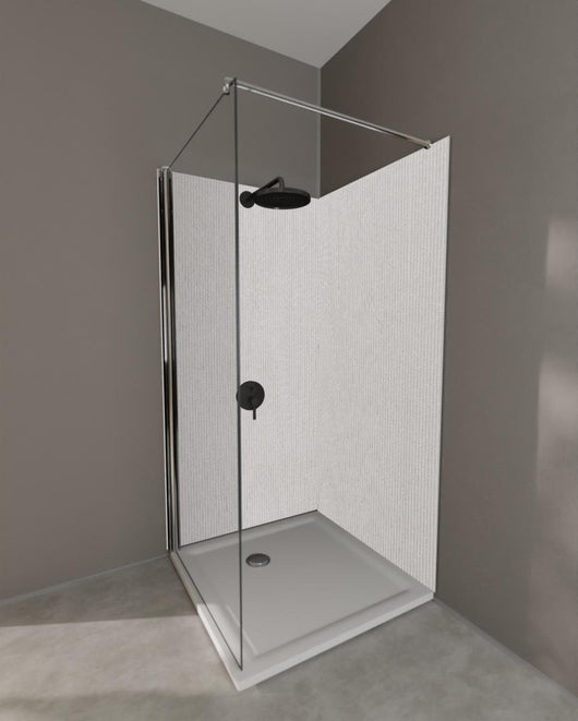 Duschrückwand - Bräunliches Kord Textil