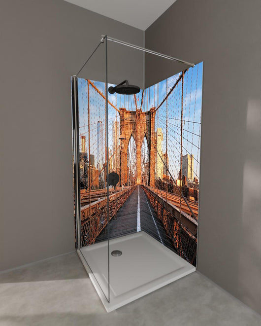 Duschrückwand - Brooklyn Bridge bei Sonnenaufgang