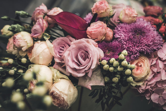 Duschrückwand - Buntes Blumenbouquet