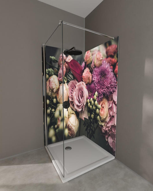 Duschrückwand - Buntes Blumenbouquet