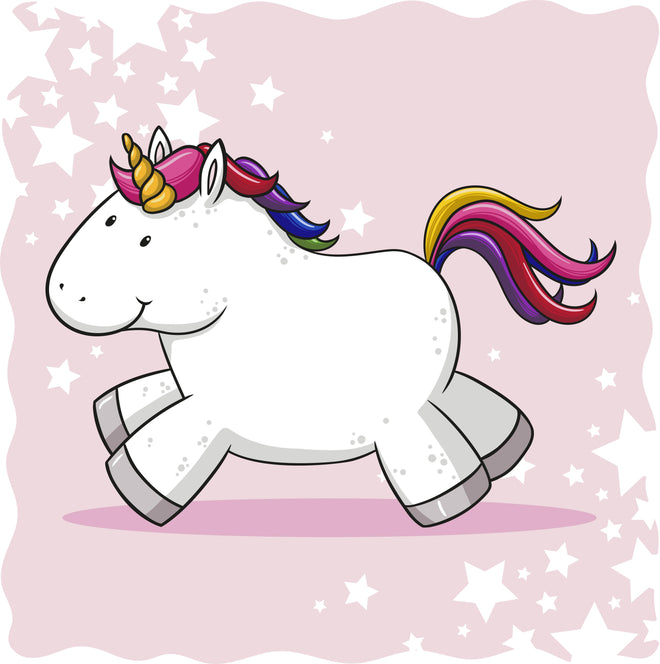 Duschrückwand - Buntes Einhorn Vektor für Kinder