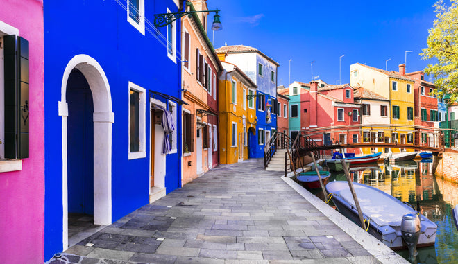 Duschrückwand - Die farbenfrohe Insel Burano