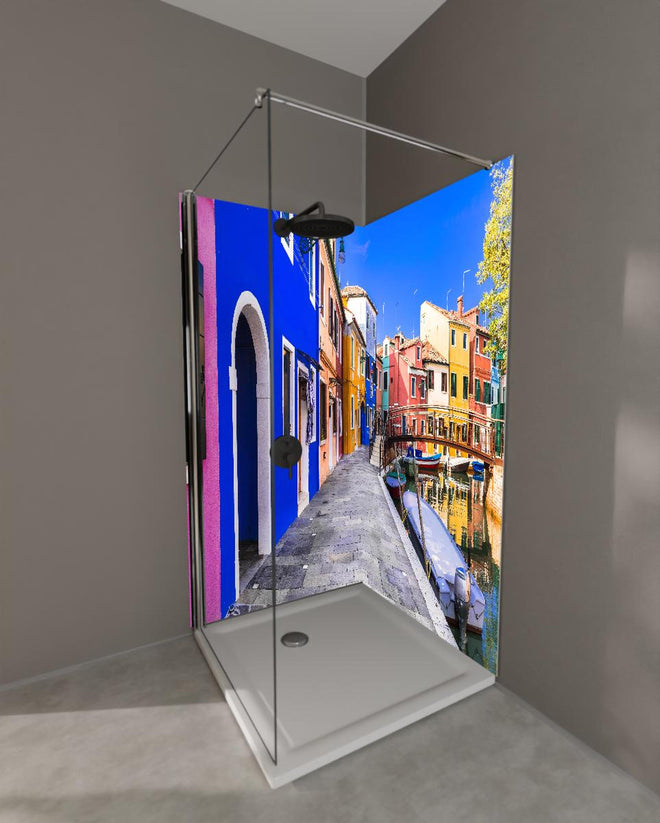 Duschrückwand - Die farbenfrohe Insel Burano