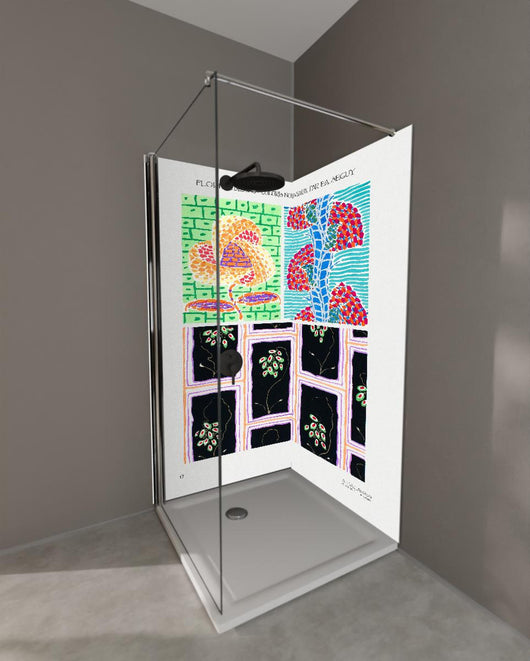 Duschrückwand - EA Seguy Vintage Blumen Kunstwerk