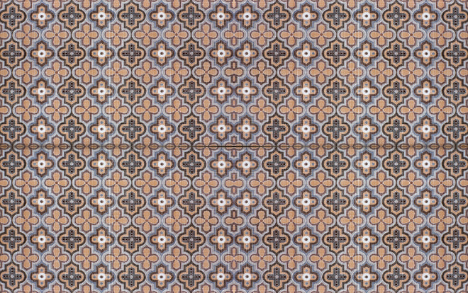 Duschrückwand - Elegantes Braun-Beiges Retro-Fliesenmuster