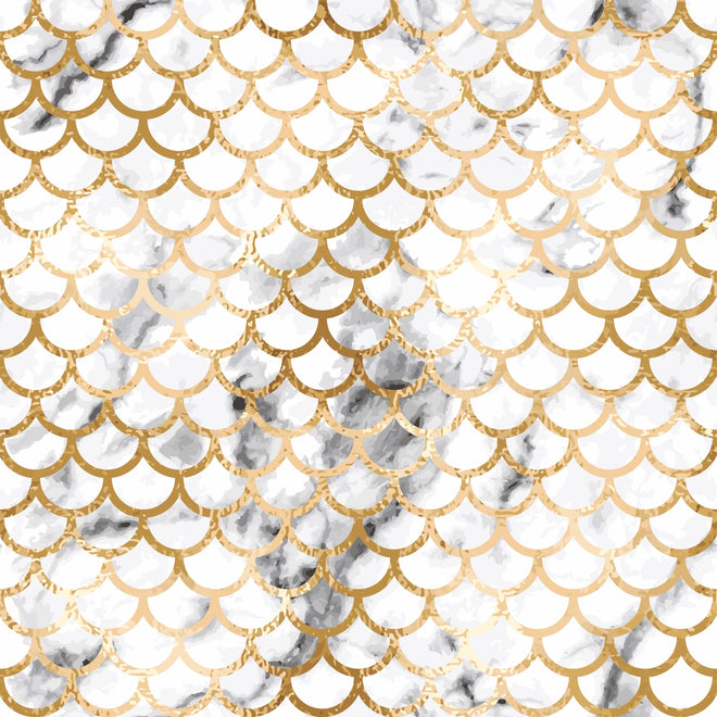 Duschrückwand - Elegantes Gold Marmor Skalenmuster Design