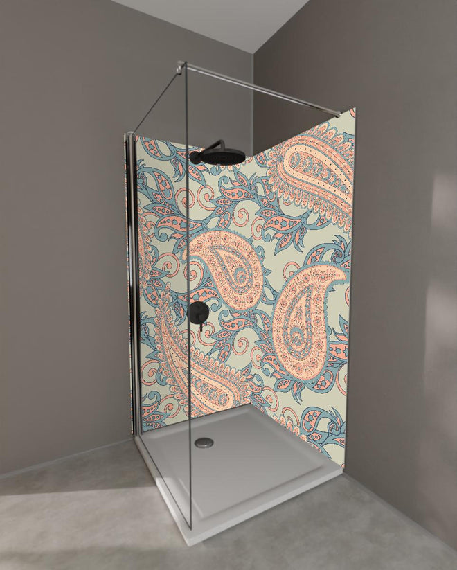 Duschrückwand - Florales Design - orientalisches Muster