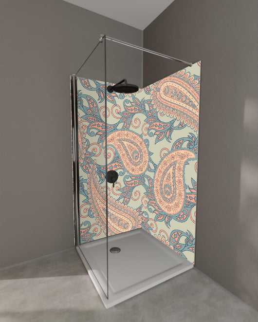 Duschrückwand - Florales Design - orientalisches Muster