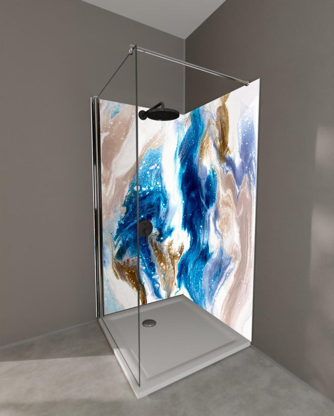 Duschrückwand - Flüssigkunst Malerei - Abstrakt