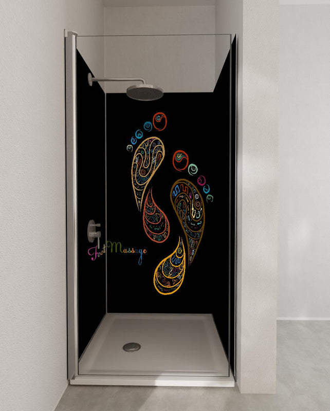 Duschrückwand - Fußreflexzonenmassage Kunstbild in Farbe