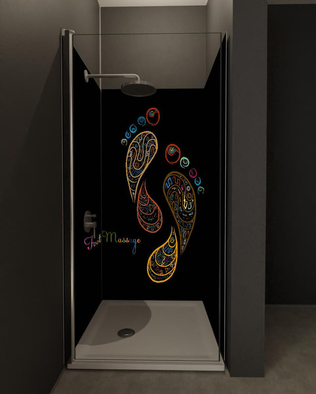 Duschrückwand - Fußreflexzonenmassage Kunstbild in Farbe