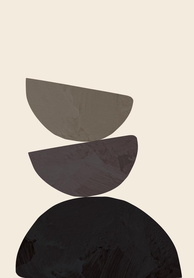 Duschrückwand - Geometrische Formen balancierend - Abstraktion