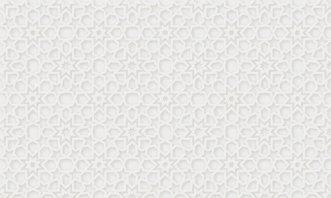 Duschrückwand - Geometrisches Ramadan Muster in Weiß