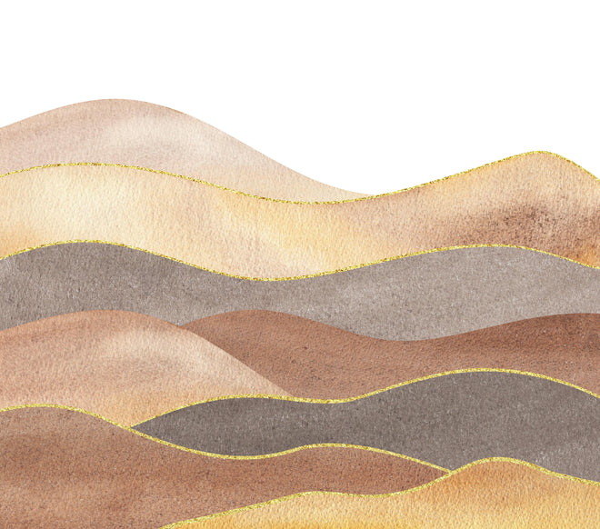 Duschrückwand - Gewellte Bergsilhouette - Aquarellformen