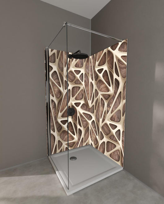 Duschrückwand - Gräuliches Gitter Muster